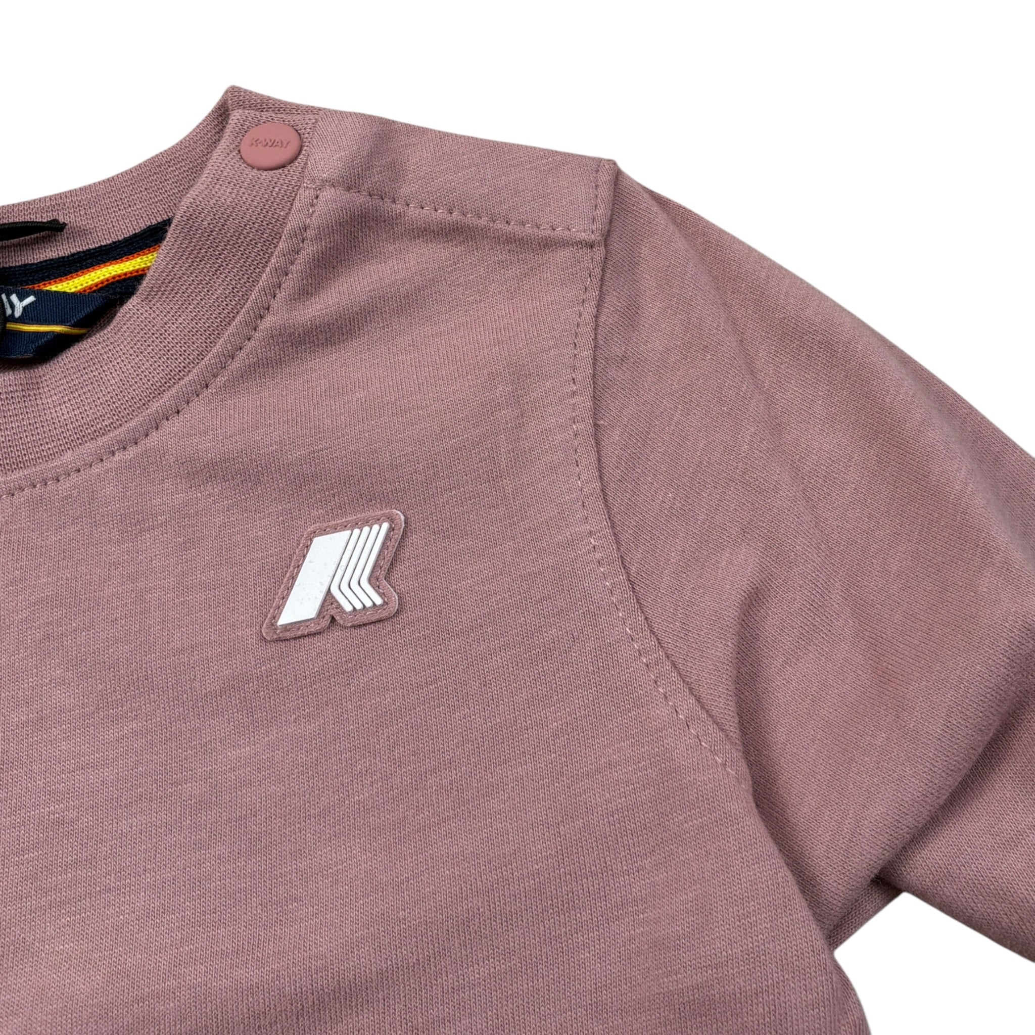 K-Way Shirt Girocollo tinta unita con Stampa Rosa per Neonata K6123WWX ROSA K-WAY 