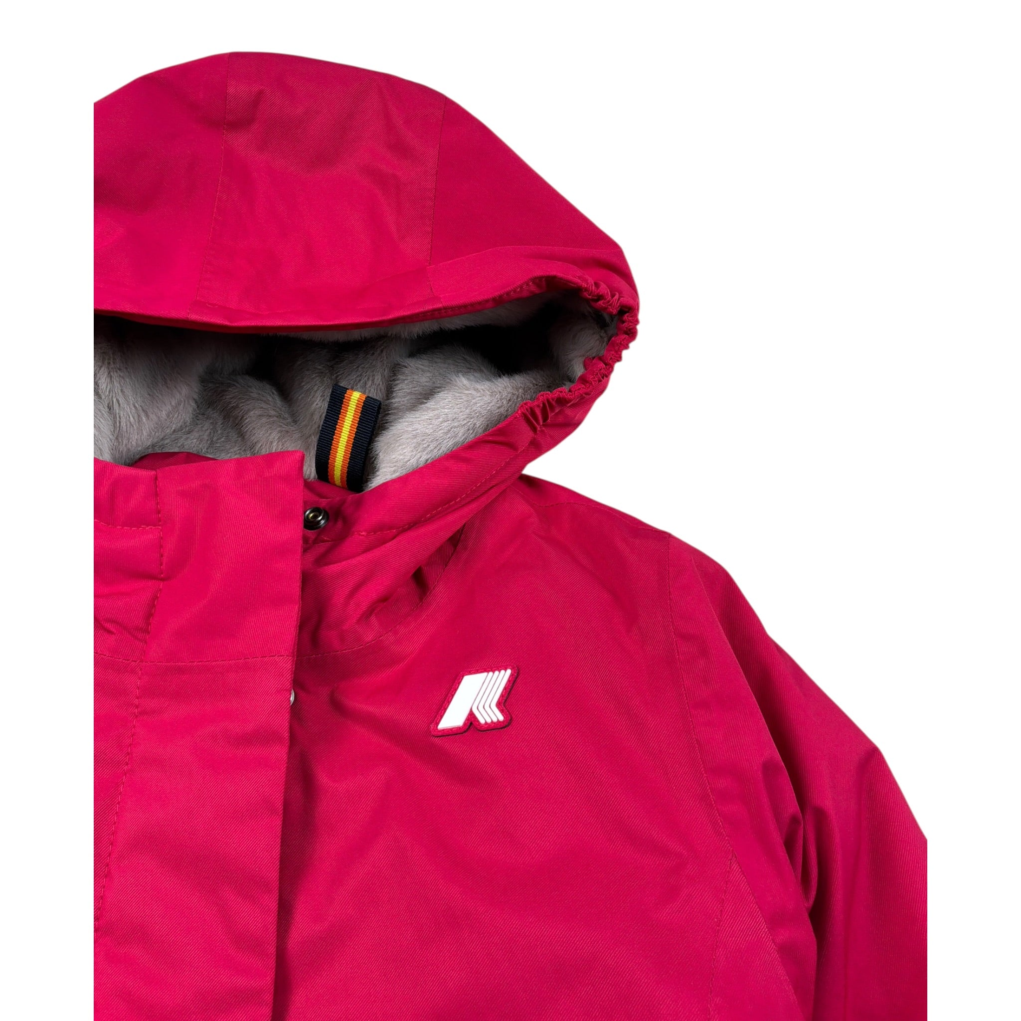 K-Way Giubbino tinta unita con Cappuccio Fuxia per Bambina K7136ZW FUXIA K-WAY 