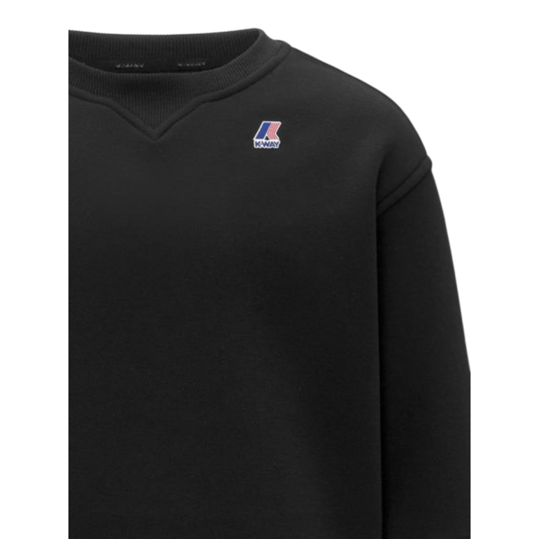 K-Way Felpa tinta unita Girocollo con Logo Nero per Bambino K7141TWXX NERO K-WAY 