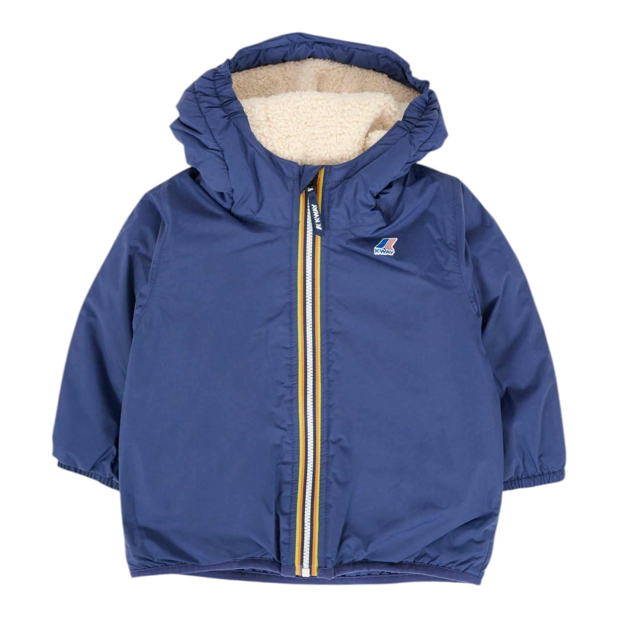 K-Way Giubbino tinta unita con Zip E Cappuccio Cobalto per Neonato K7142RWX COBALTO K-WAY 