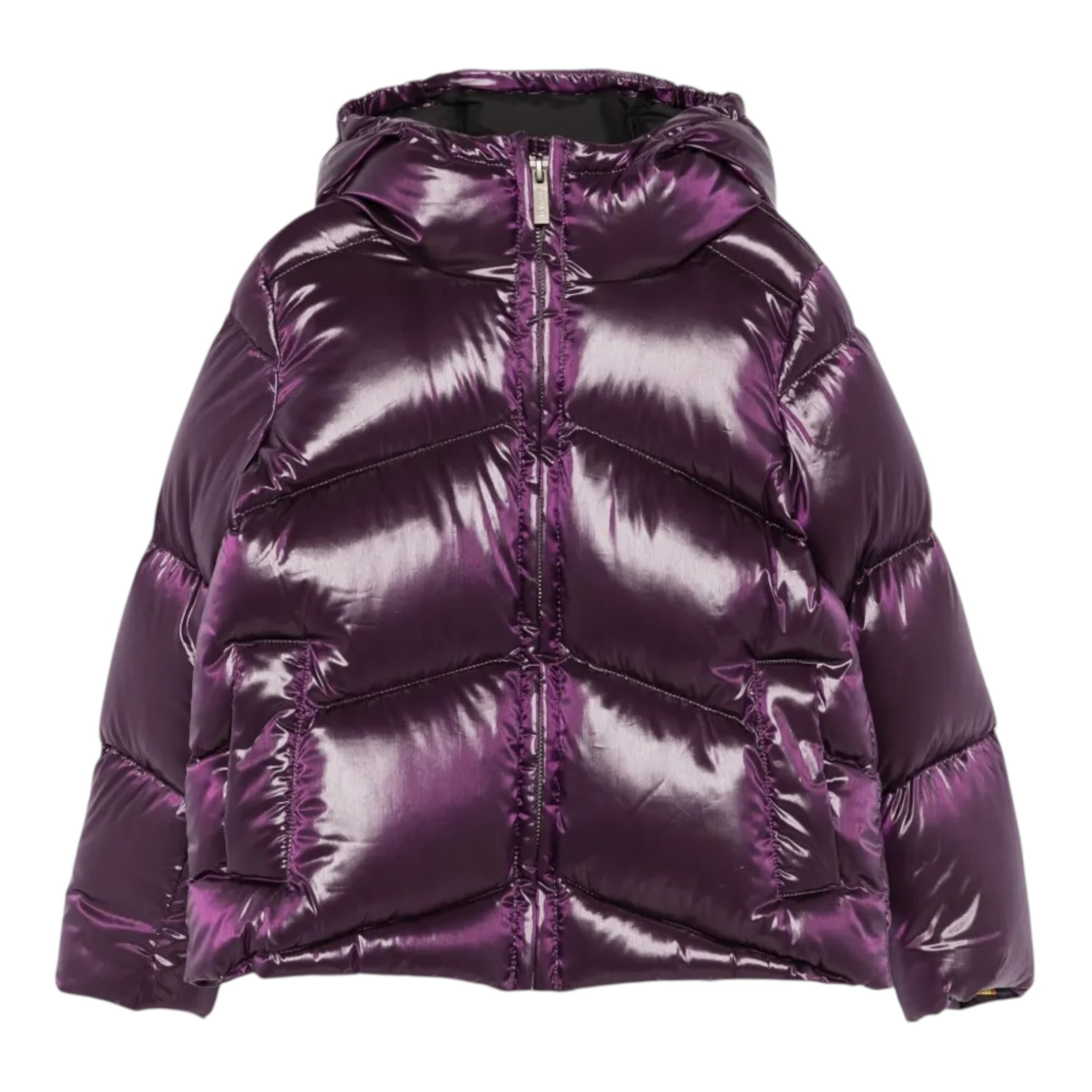 K-Way Giubbino tinta unita con Zip E Cappuccio Viola per Bambina K81417W VIOLA K-WAY 