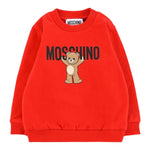 Moschino Abito Girocollo tinta unita con Logo Rosso per Bambina MDV0CV ROSSO MOSCHINO 