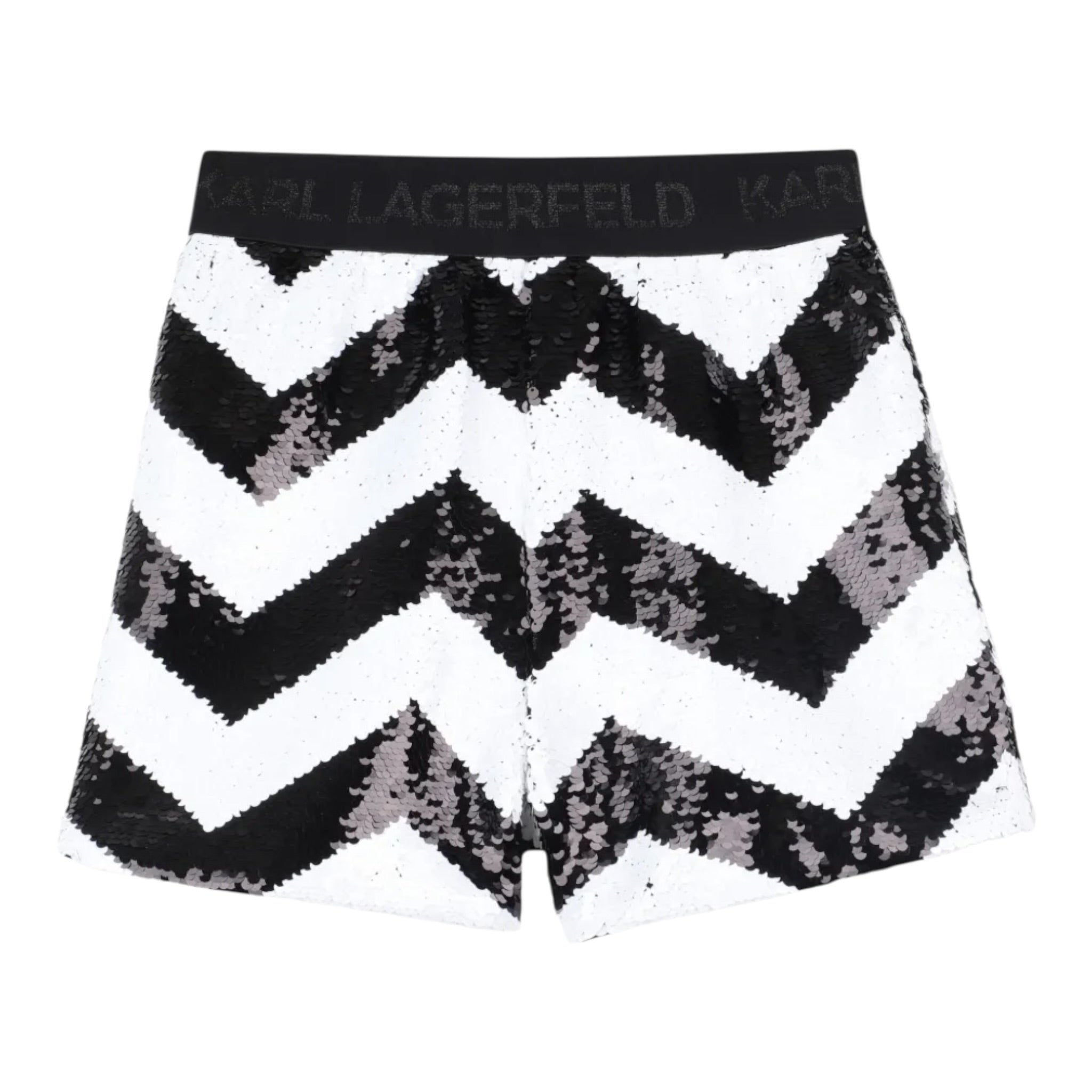 Karl Lagerfeld Short Bicolore con Paillettes Bianco/Nero per Bambina Z30591 BIANCO/NERO KARL LAGERFELD 