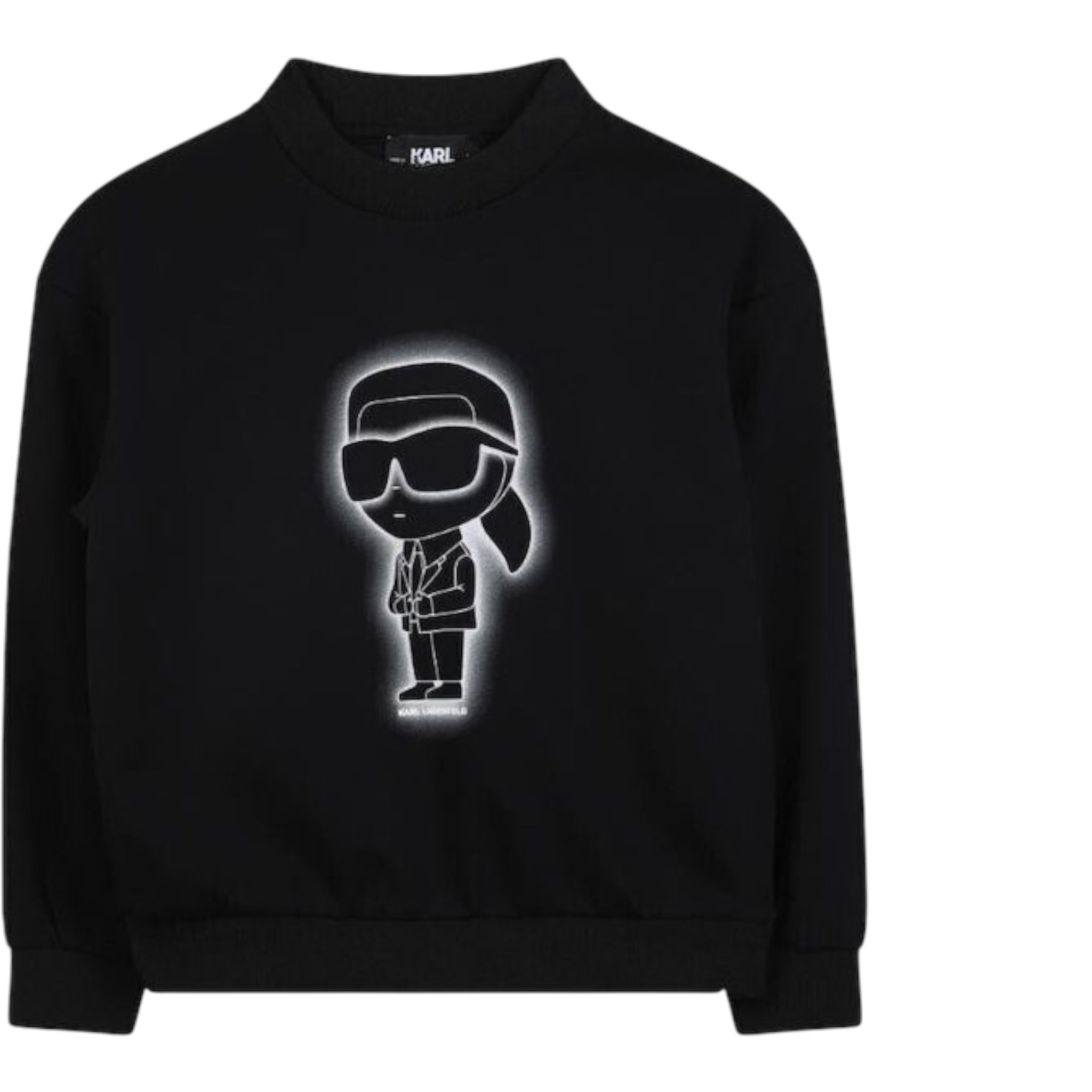 Karl Lagerfeld Felpa Girocollo tinta unita con Stampa Nero per Bambino Z30637 NERO KARL LAGERFELD 