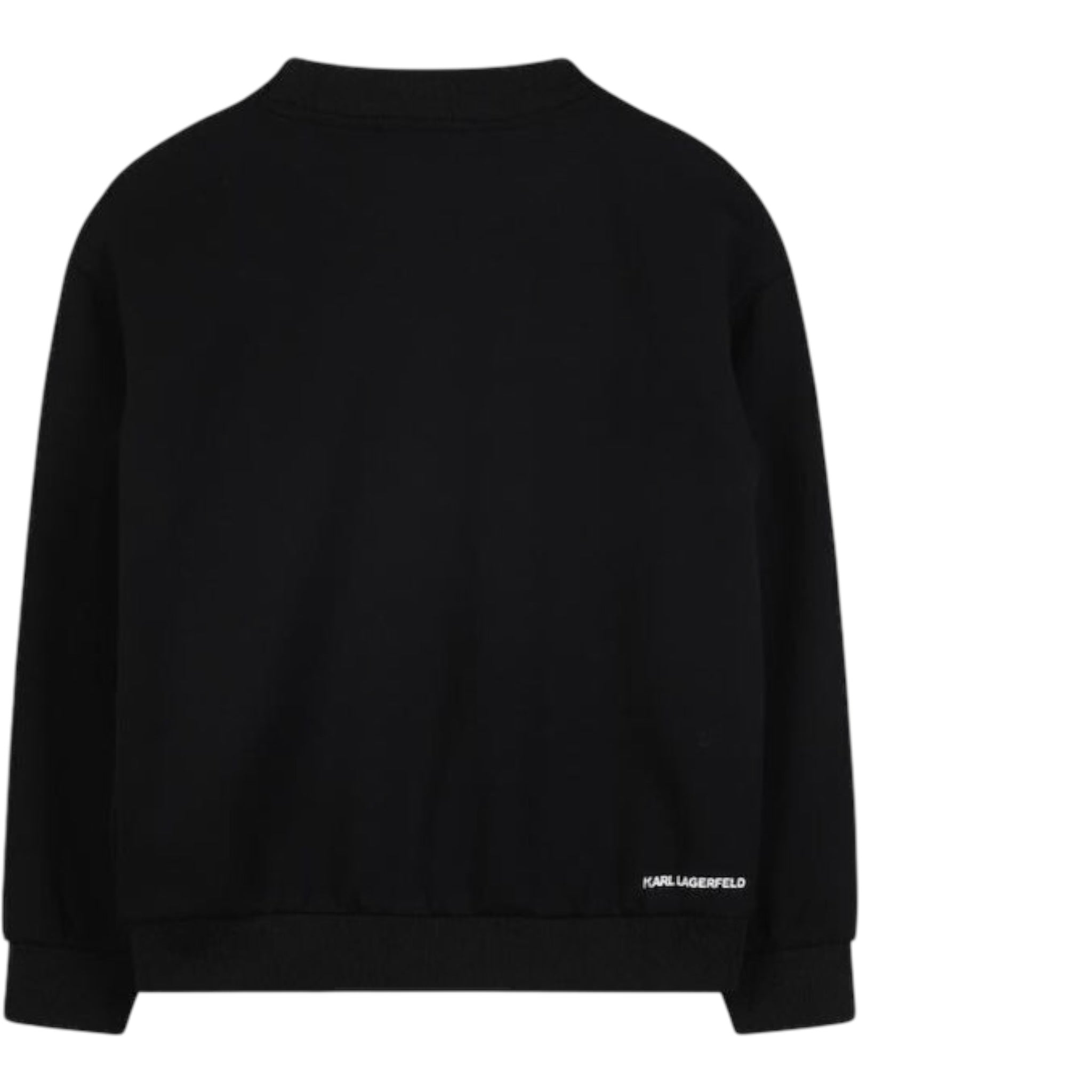 Karl Lagerfeld Felpa Girocollo tinta unita con Stampa Nero per Bambino Z30637 NERO KARL LAGERFELD 