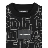 Karl Lagerfeld Felpa Chiusa Girocollo tinta unita con Stampe Nero per Bambina Z30642 NERO KARL LAGERFELD 