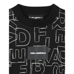 Karl Lagerfeld Felpa Chiusa Girocollo tinta unita con Stampe Nero per Neonata Z30642N NERO KARL LAGERFELD 