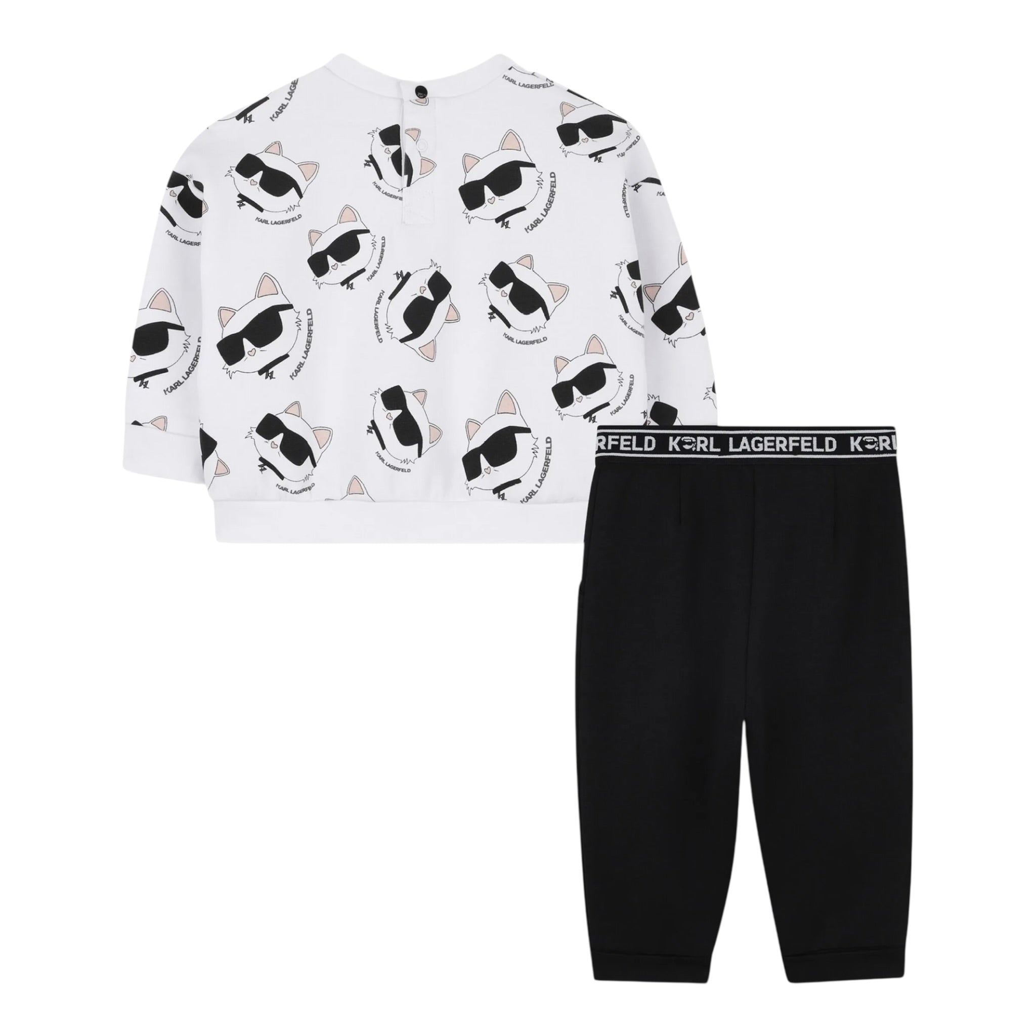 Karl Lagerfeld Completo 2 Pezzi Felpa-Leggins Bianco/Nero per Neonata Z30656 BIANCO/NERO KARL LAGERFELD 