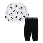 Karl Lagerfeld Completo 2 Pezzi Felpa-Leggins Bianco/Nero per Neonata Z30656 BIANCO/NERO KARL LAGERFELD 