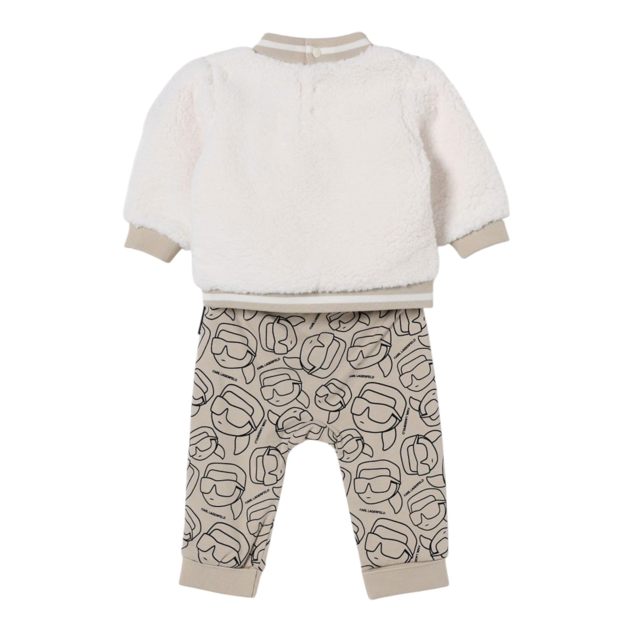 Karl Lagerfeld Completo 2 Pezzi Felpa-Leggins Panna/Beige per Neonata Z30672 PANNA/BEIGE KARL LAGERFELD 