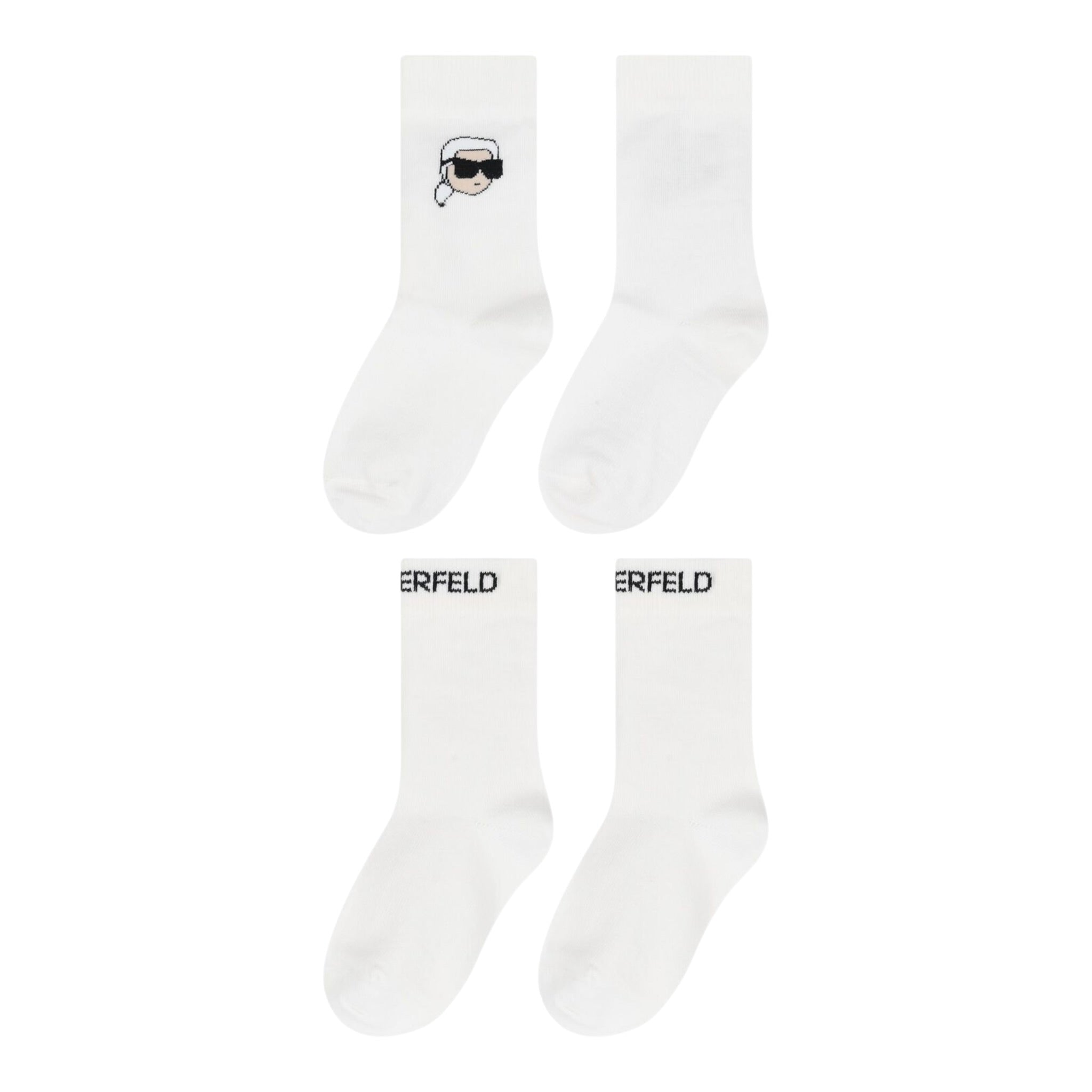 Karl Lagerfeld Calzini tinta unita con Logo Bianco per Bambino Z31016 BIANCO KARL LAGERFELD 