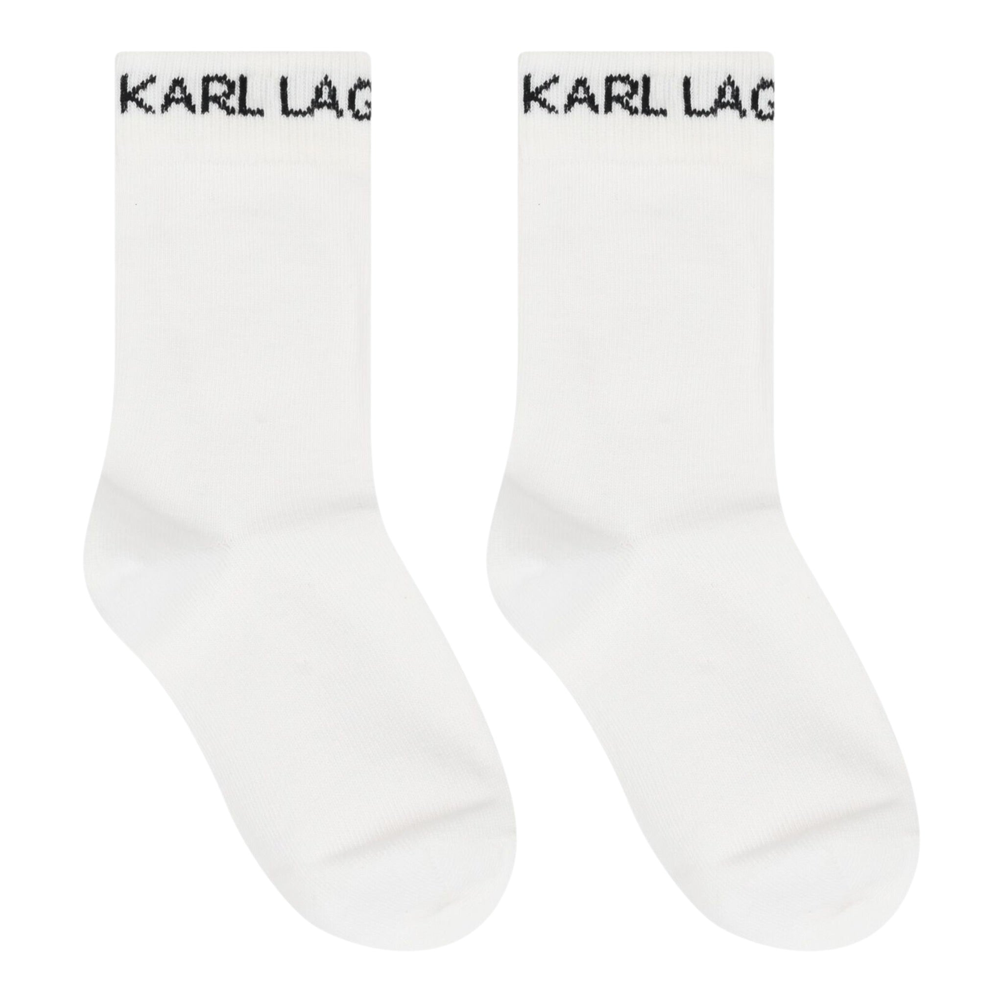Karl Lagerfeld Calzini tinta unita con Logo Bianco per Bambino Z31016 BIANCO KARL LAGERFELD 