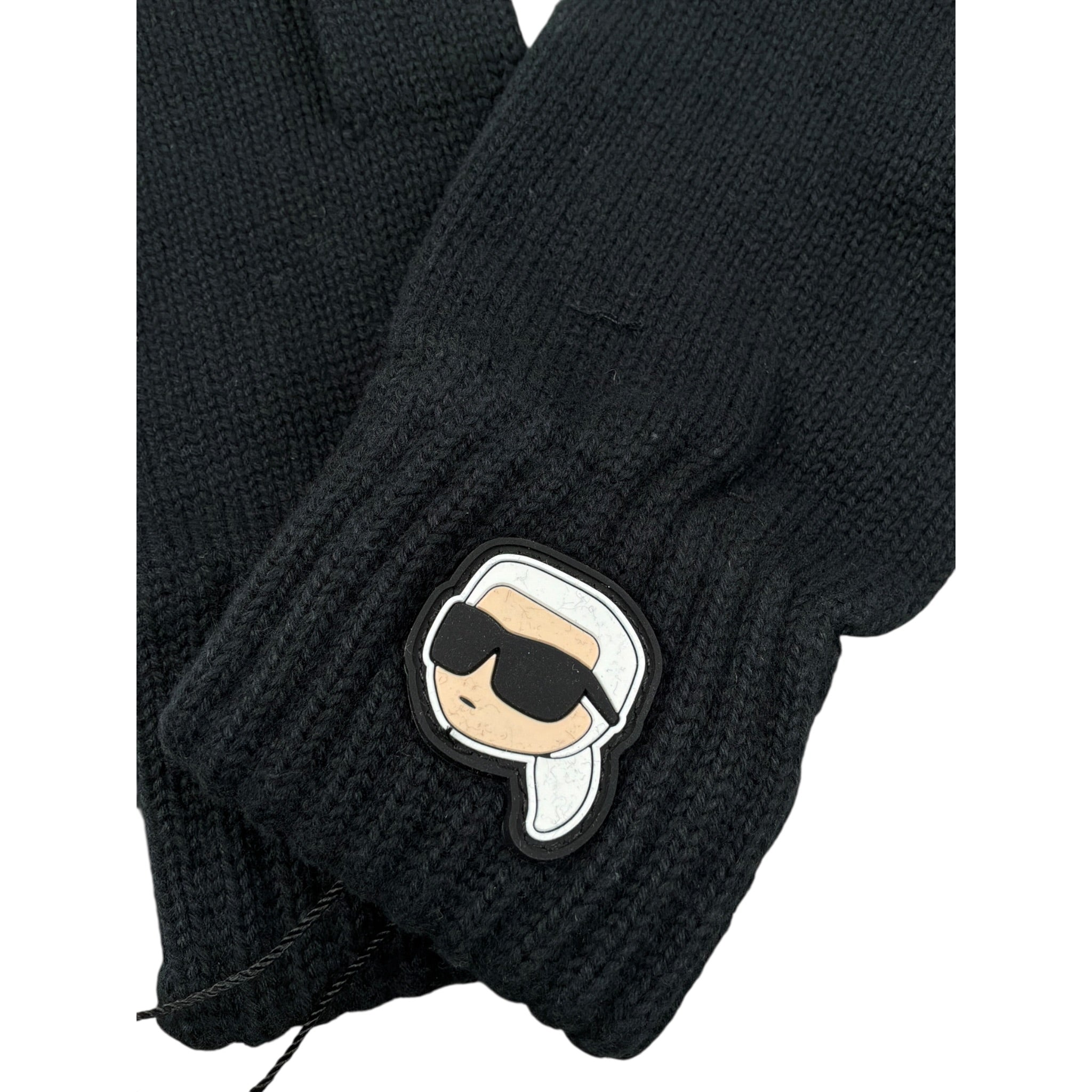 Karl Lagerfeld Guanti tinta unita con Logo Nero per Bambina Z31030 NERO KARL LAGERFELD 