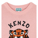 Kenzo Maglia Girocollo tinta unita con Ricami Logo Rosa per Bambina K61334 ROSA KENZO 