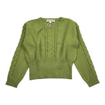 Kocca Maglia tinta unita con Fantasia Trecce Verde per Bambina A25JMA7636ABUN0000 VERDE Kocca 