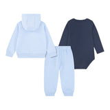 Lacoste Completo 3 Pezzi Felpa-Pantalone-Body Bicolore Azzurro per Neonato 647192O AZZURRO LACOSTE 