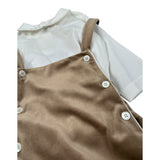 La Stupenderia Completo 2Pz Salopette-Camicia Bianco/Beige per Neonato 1CBCT09 BIANCO/BEIGE LA STUPENDERIA 