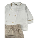 La Stupenderia Completo 2 Pezzi Camicia Body-Pantalone Bianco/Beige per Neonato CCCT21 BIANCO/BEIGE LA STUPENDERIA 