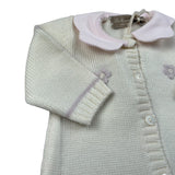 La Stupenderia Tutina Manica Lunga tinta unita con Ricami Panna per Neonata WBTT52 PANNA LA STUPENDERIA 
