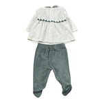 Lalalu' Completo 2Pz Bicolore Maglia-Ghettina Bianco/Verde per Neonata CPL13Q BIANCO/VERDE LALALU' 