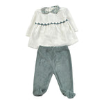 Lalalu' Completo 2Pz Bicolore Maglia-Ghettina Bianco/Verde per Neonata CPL13Q BIANCO/VERDE LALALU' 