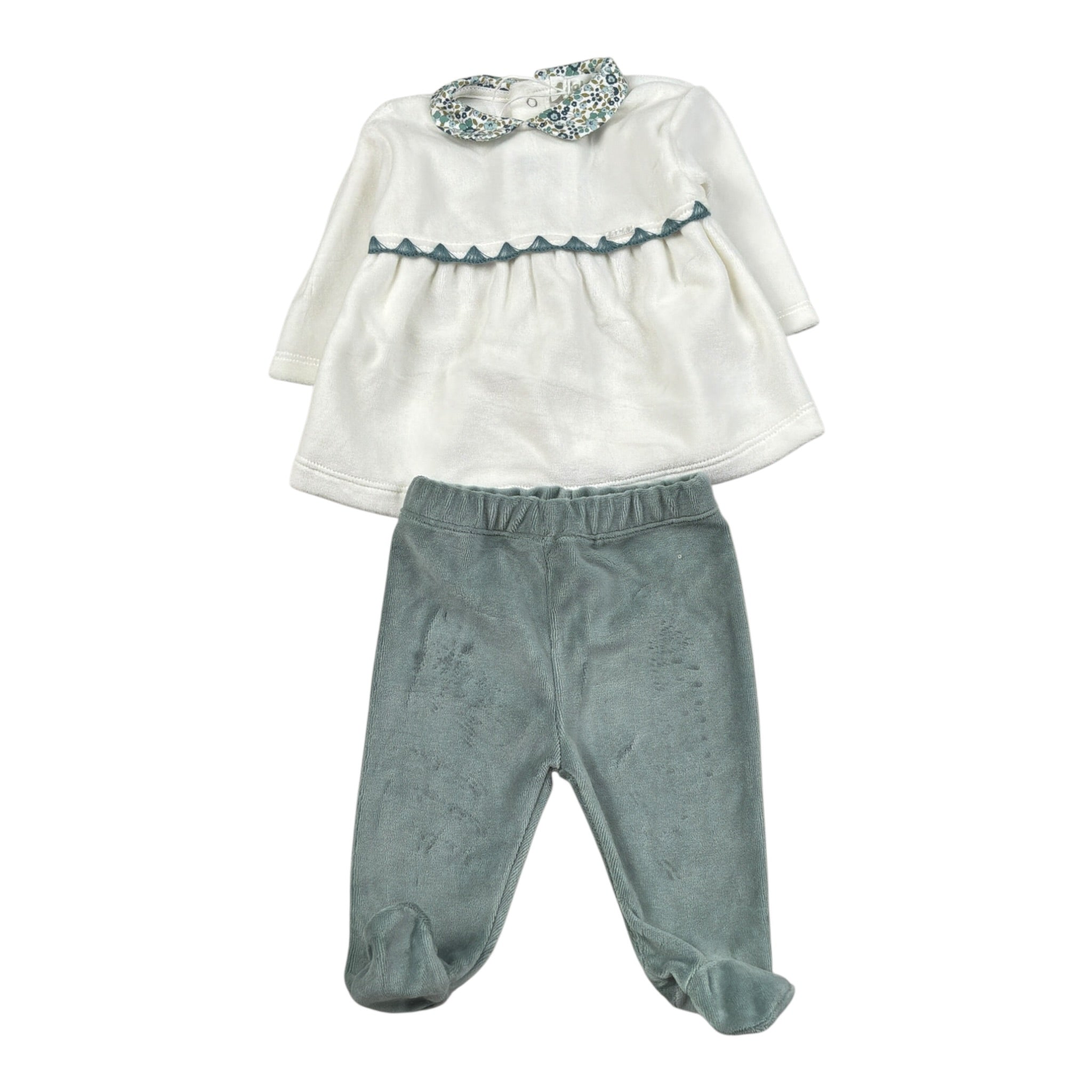 Lalalu' Completo 2Pz Bicolore Maglia-Ghettina Bianco/Verde per Neonata CPL13Q BIANCO/VERDE LALALU' 