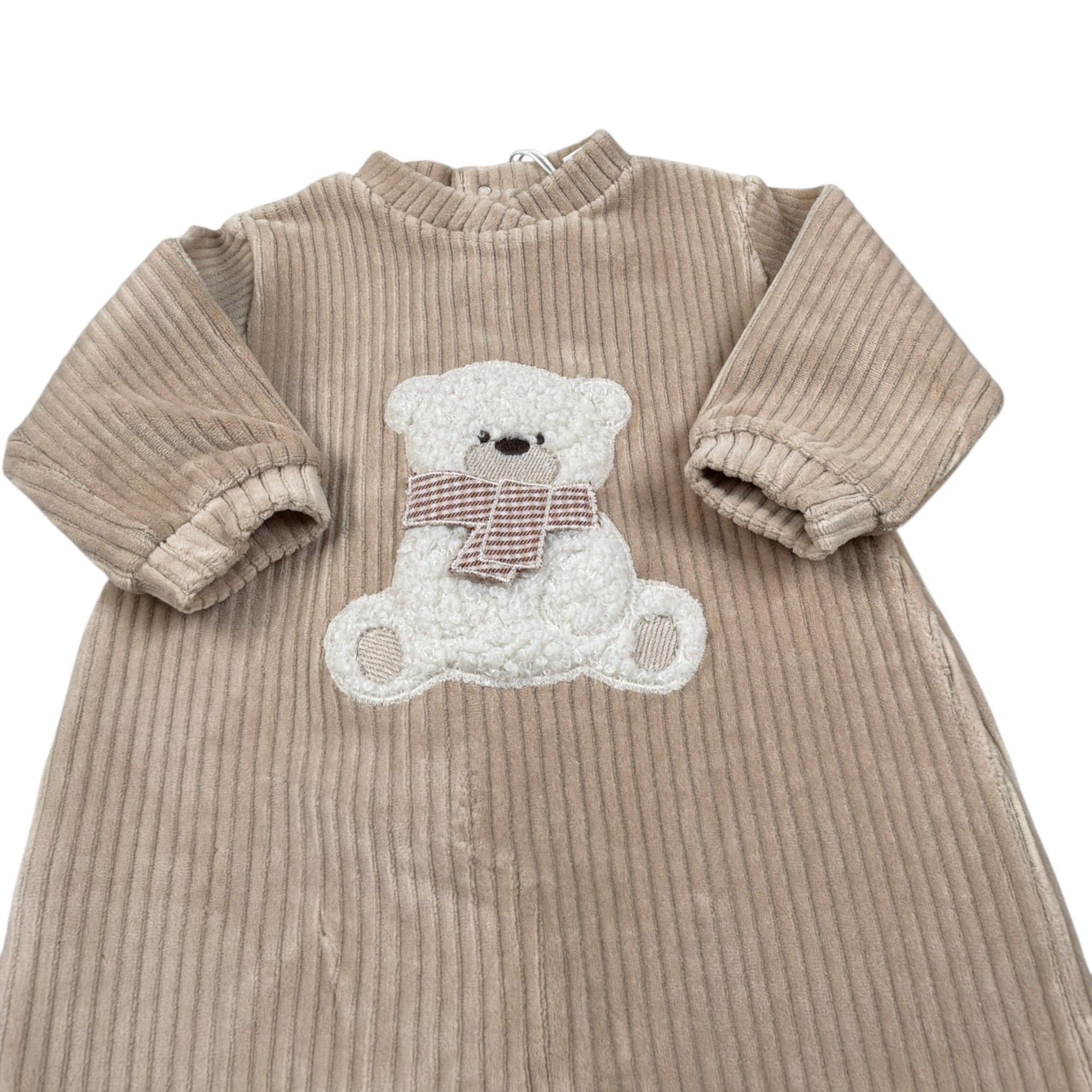 Lalalu' Tutina tinta unita con Stampa Beige per Neonato TCL510Q BEIGE LALALU' 