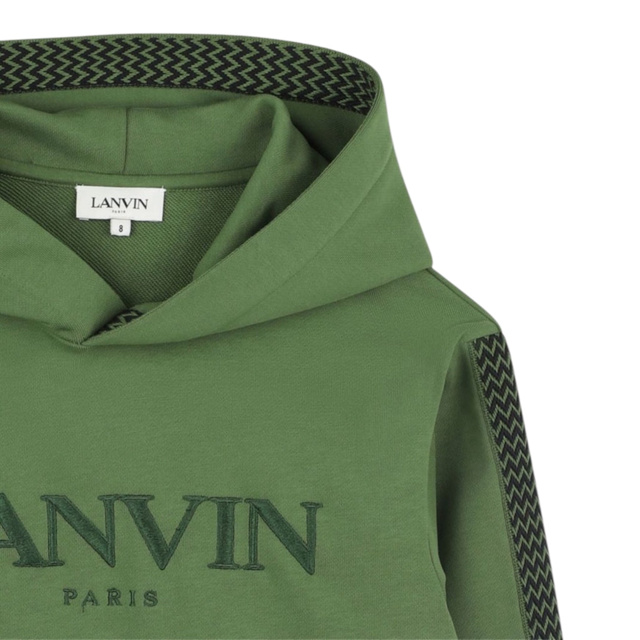 Lanvin Felpa tinta unita con Cappuccio Verde per Bambino N30295 VERDE LANVIN 