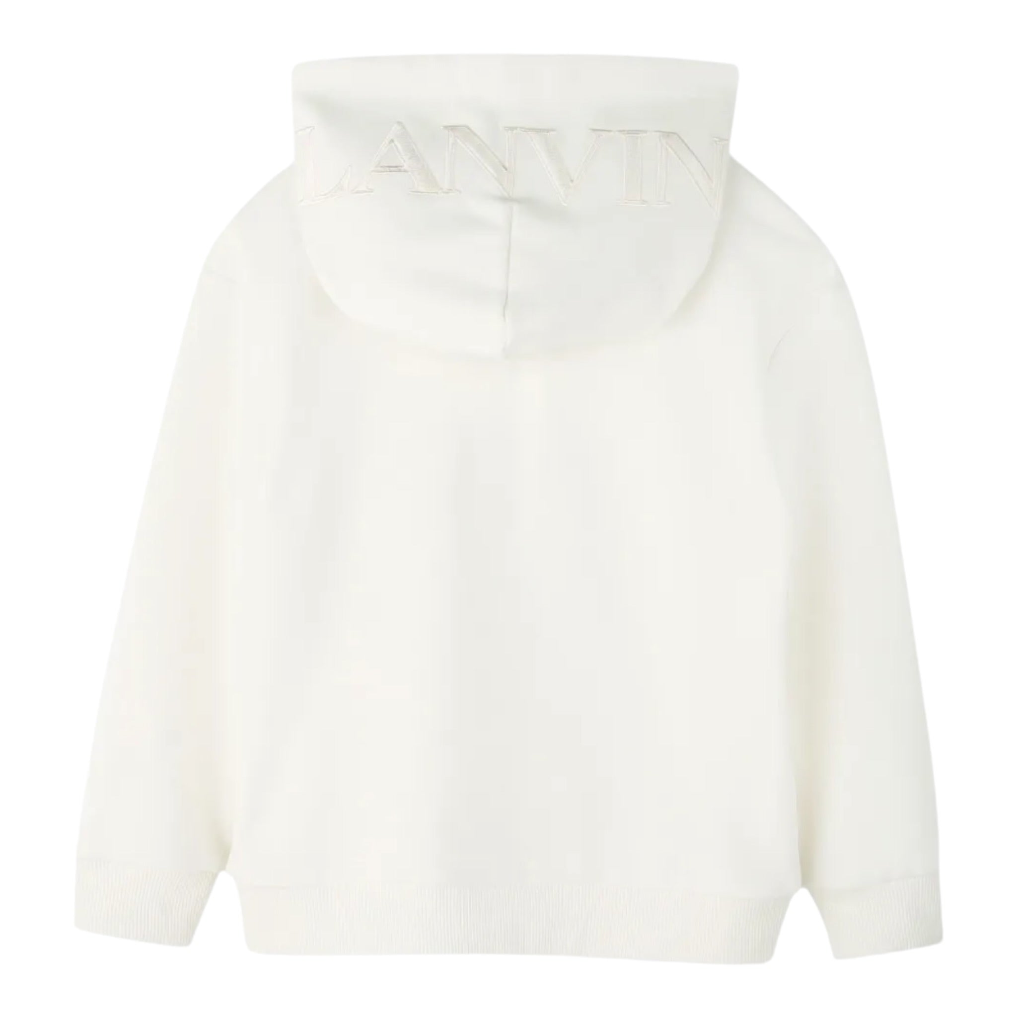 Lanvin Felpa tinta unita con Cappuccio Bianco per Bambino N30316 BIANCO LANVIN 