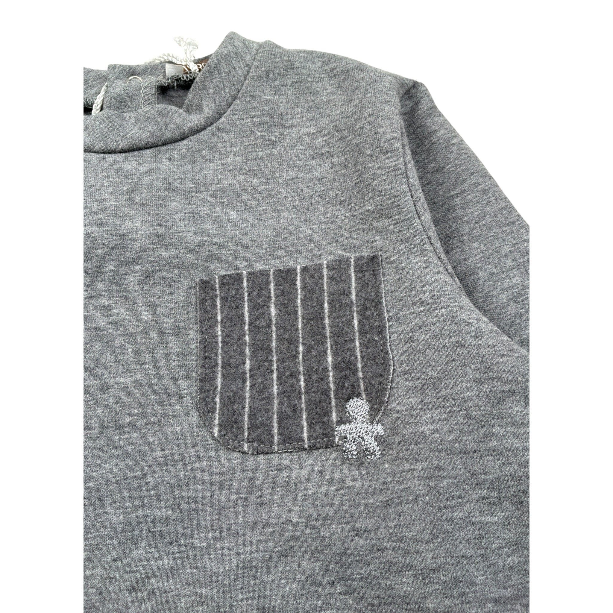 Le Bebe Felpa Chiusa Girocollo tinta unita Grigio per Neonato LBB1383 GRIGIO LE BEBE 