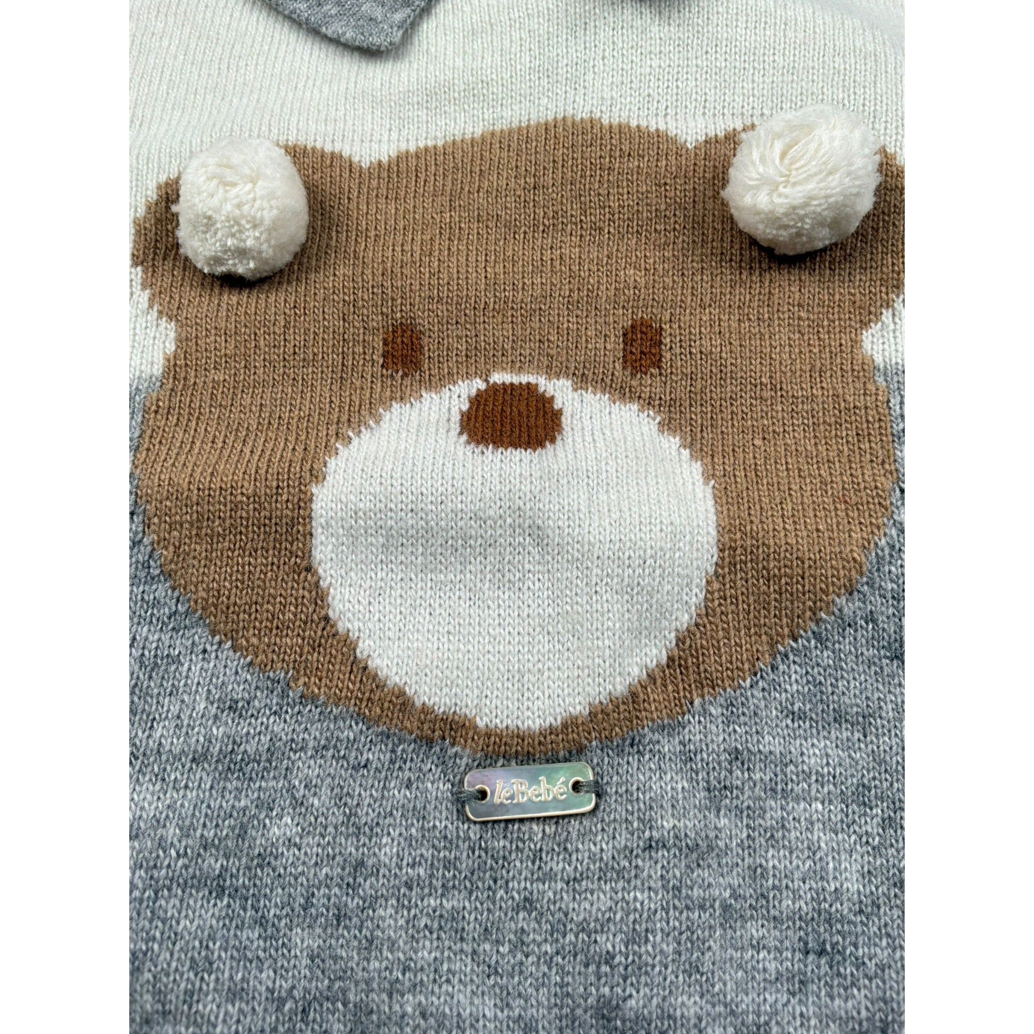 Le Bebe Maglia Bicolore con Colletto Panna/Grigio per Neonato LBB4702 PANNA/GRIGIO LE BEBE 