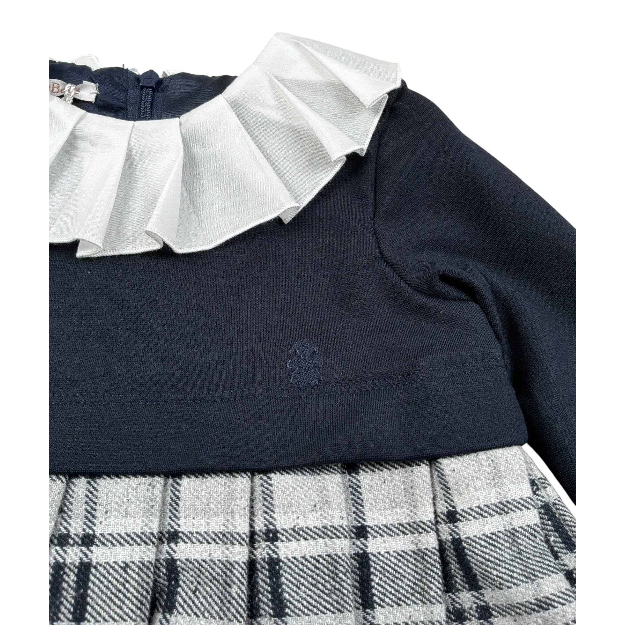 Le Bebe Abito Manica Lunga tinta unita Blu per Neonata LBG5118 BLU LE BEBE 