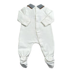 Le Bebe' Tutina tinta unita con Stampa Bianco per Neonato LBB4714 BIANCO LE BEBE' 
