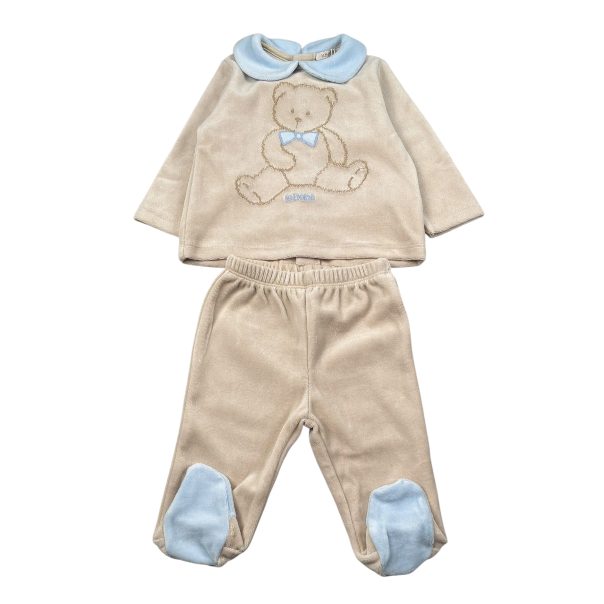 Le Bebe' Completo 2 Pezzi Maglia-Ghettina In Ciniglia Beige per Neonato LBB5082 BEIGE LE BEBE' 