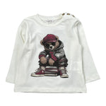 Le Bebe' Shirt Girocollo tinta unita con Stampa Panna per Neonato LBB5156 PANNA LE BEBE' 