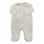 Le Bebe' Tutina tinta unita con Stampa In Velluto Bianco per Neonato LBG5942 BIANCO LE BEBE' 