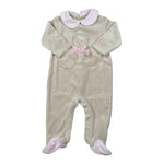 Le Bebe' Tutina tinta unita con Stampa In Velluto Beige per Neonata LBG5961 BEIGE LE BEBE' 