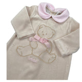 Le Bebe' Tutina tinta unita con Stampa In Velluto Beige per Neonata LBG5961X BEIGE LE BEBE' 