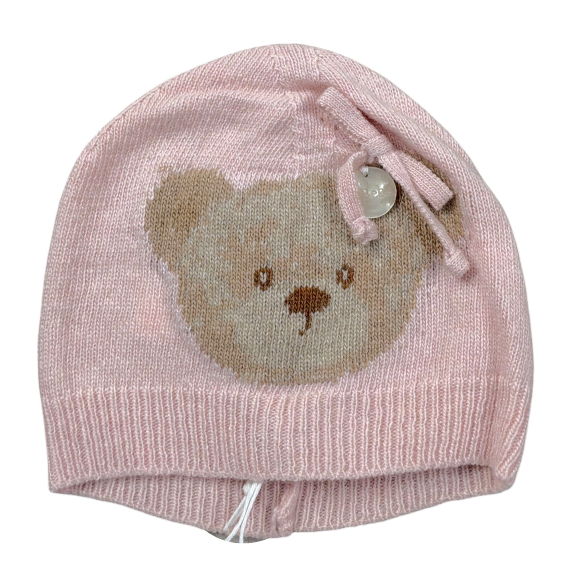 Le Bebe' Cappello tinta unita con Stampa Rosa per Neonata LBG5979 ROSA LE BEBE' 