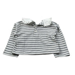 Le Bebe' Maglia Fantasia A Righe con Colletto Bianco/Grigio per Neonata LBG6071 BIANCO/GRIGIO LE BEBE' 