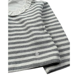 Le Bebe' Maglia Fantasia A Righe con Colletto Bianco/Grigio per Bambina LBG6071J BIANCO/GRIGIO LE BEBE' 
