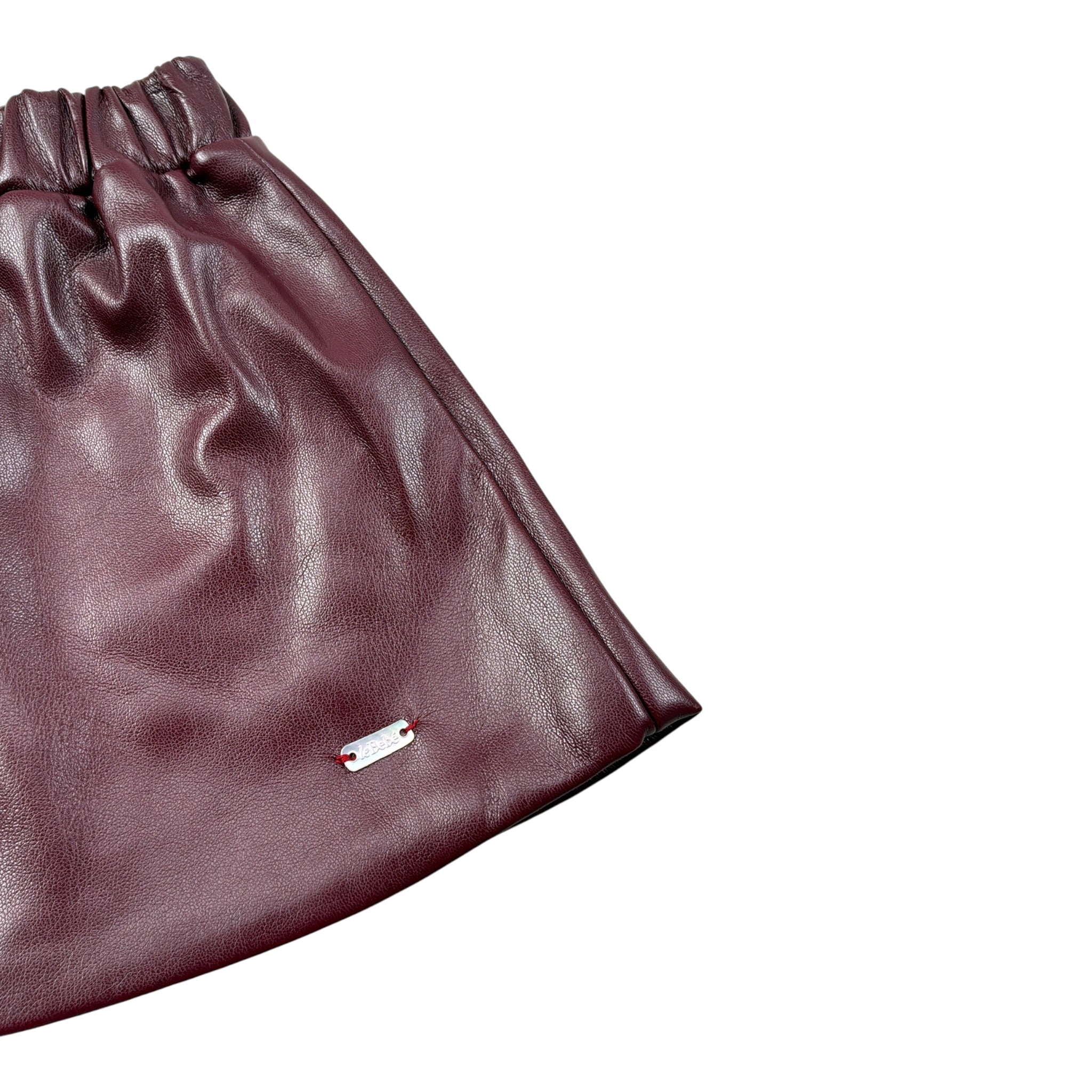 Le Bebe' Gonna In Ecopelle tinta unita Bordeaux per Neonata LBG6072 BORDEAUX LE BEBE' 