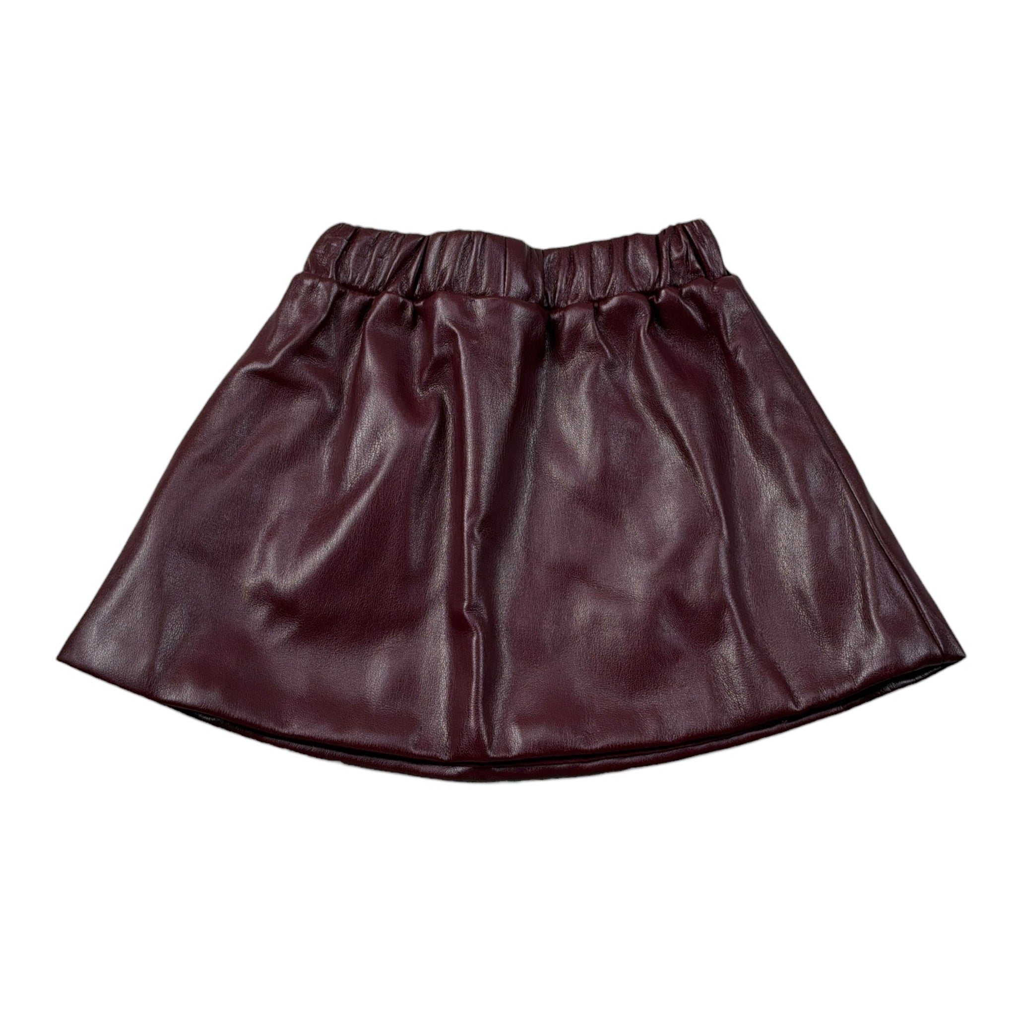 Le Bebe' Gonna In Ecopelle tinta unita Bordeaux per Bambina LBG6072J BORDEAUX LE BEBE' 