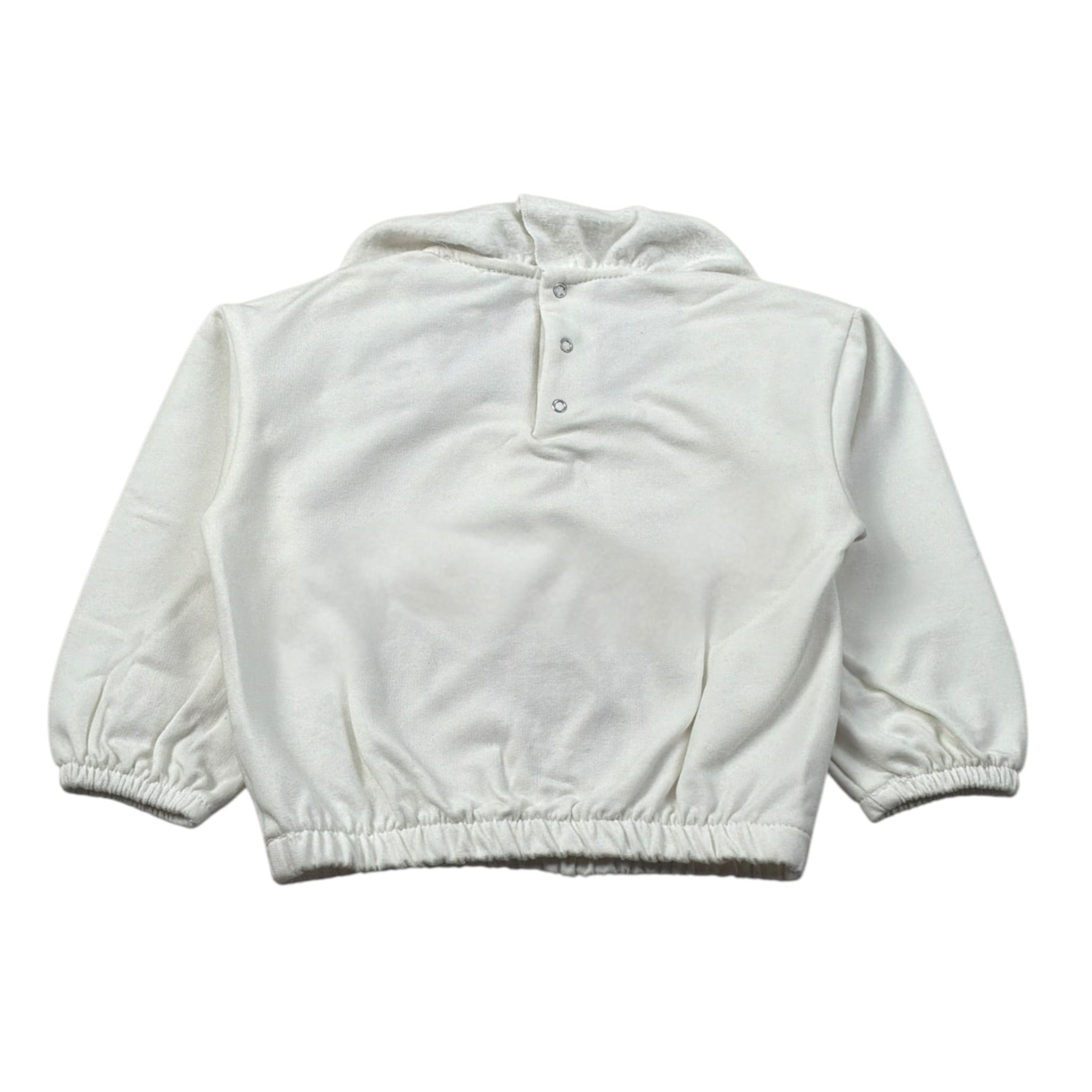 Le Bebe' Felpa Chiusa tinta unita con Colletto Bianco per Neonata LBG6077 BIANCO LE BEBE' 