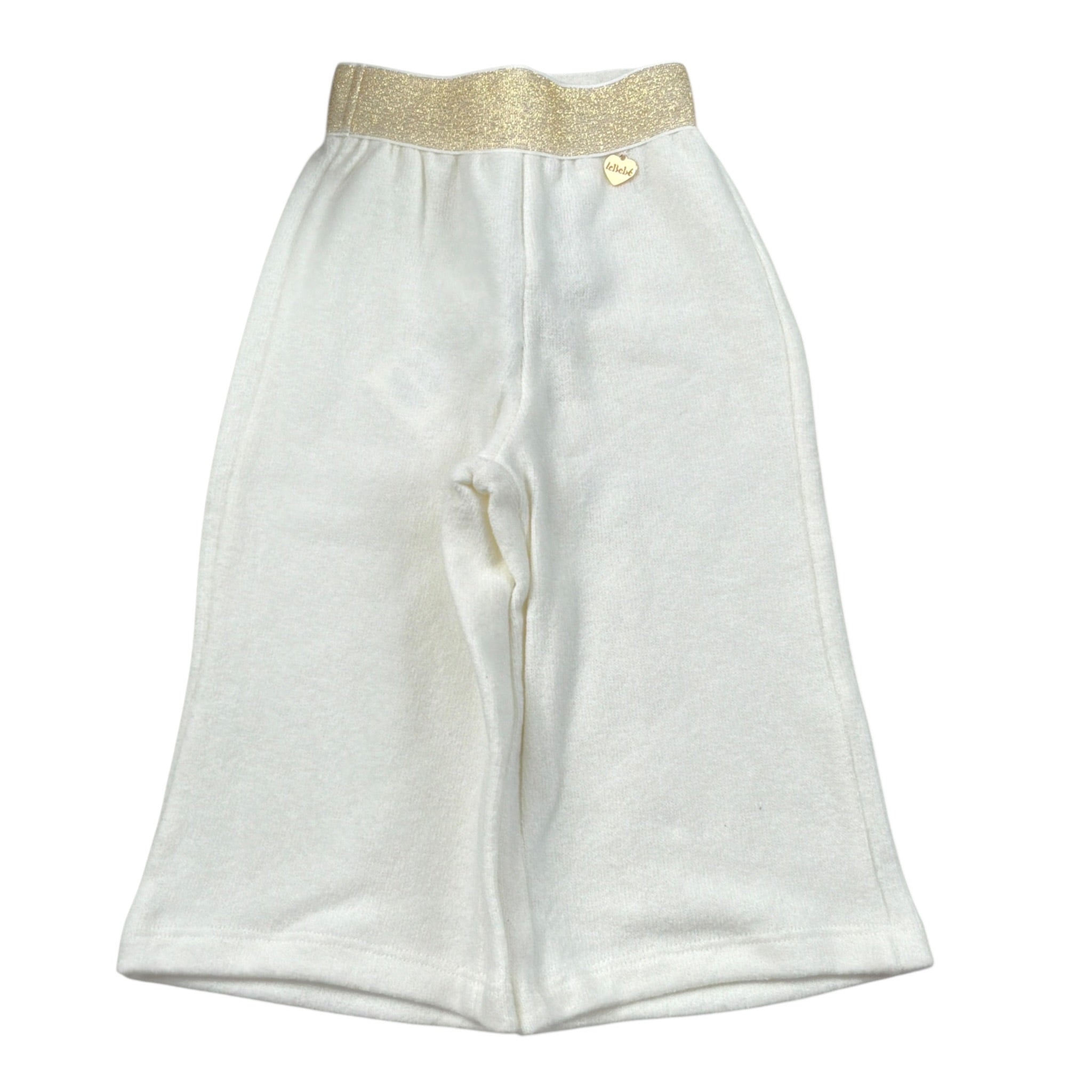 Le Bebe' Pantalone tinta unita Modello A Palazzo Panna per Neonata LBG6097 PANNA LE BEBE' 