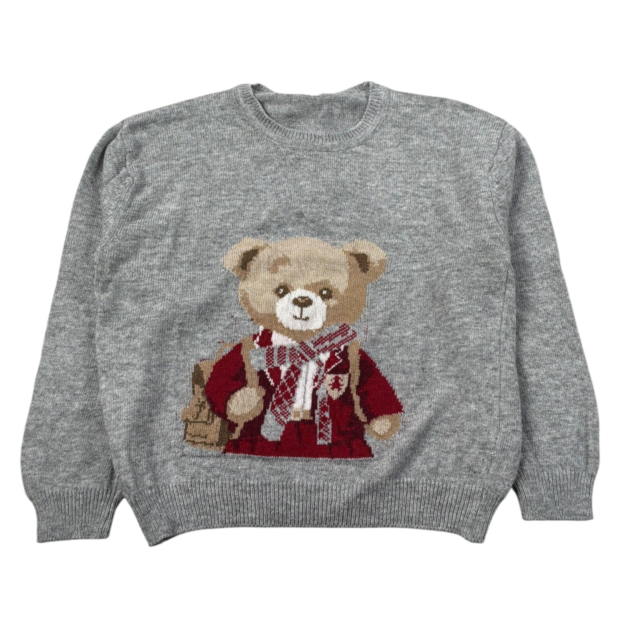 Le Bebe' Maglia Girocollo tinta unita con Orso Grigio per Bambino LBG6134J GRIGIO LE BEBE' 
