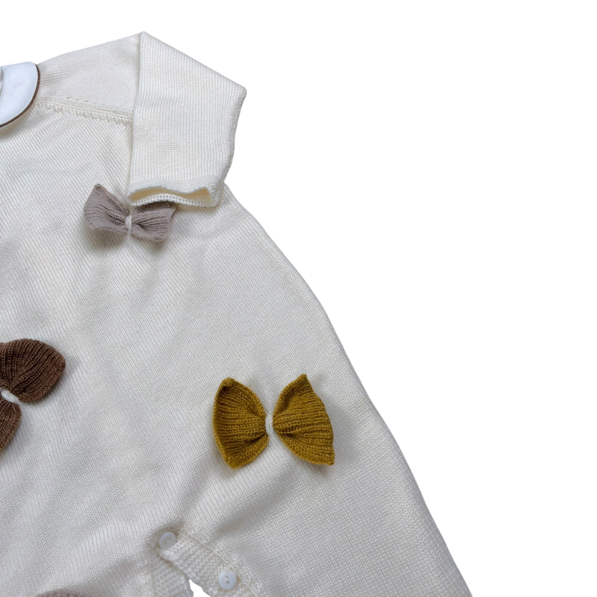 Le Coconne Tutina tinta unita con Applicazioni Panna per Neonata LCN2260 PANNA LE COCONNE 