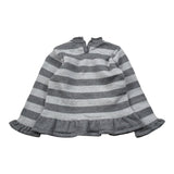 Le Coconne Maglia tinta unita con Fantasia A Righe Grigio per Bambina LCN2753J GRIGIO LE COCONNE 