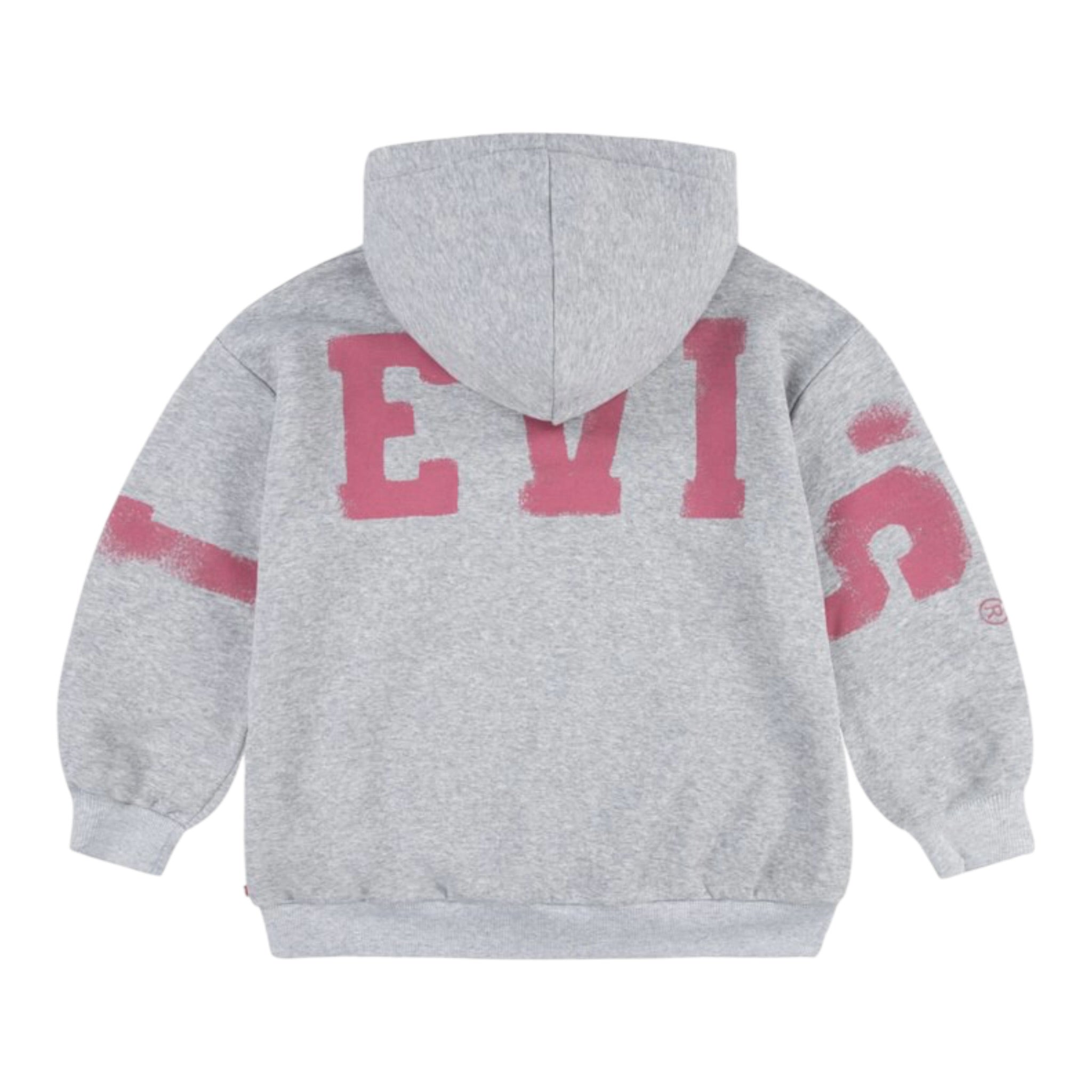 Levi'S Felpa Chiusa con Cappuccio tinta unita con Logo Grigio per Bambina 3EL076 GRIGIO LEVI'S 