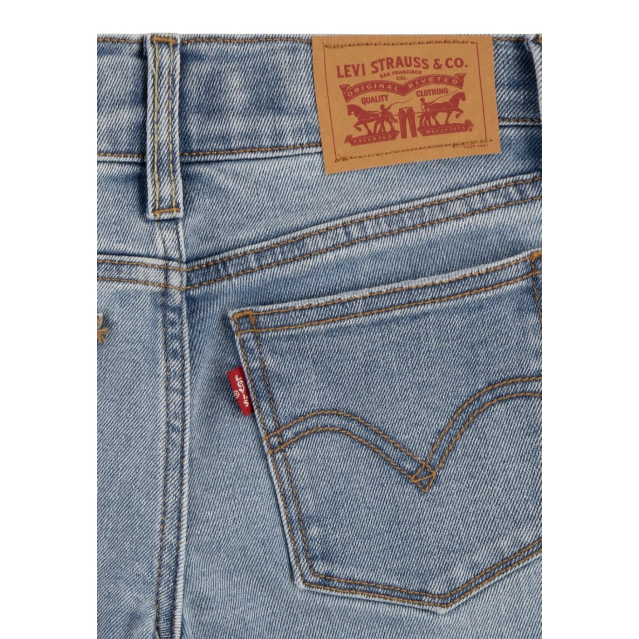 Levi'S Jeans tinta unita Modello A Palazzo Azzurro per Bambina 4EG381 AZZURRO LEVI'S 